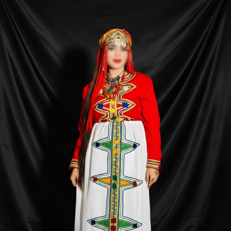 لباس أمازيغي كامل – 3 قطع مع إيدوكان هدية